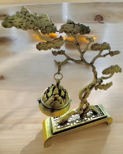 Elegantní kovový držák na vonné tyčinky Bonsai - možnost personalizace gravírováním na dárek