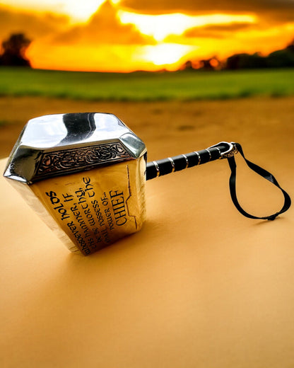 Mjölnir Thora "Chief" - Ručně Vyrobený Řemeslný Kladivo, personalizace gravírováním na dárek